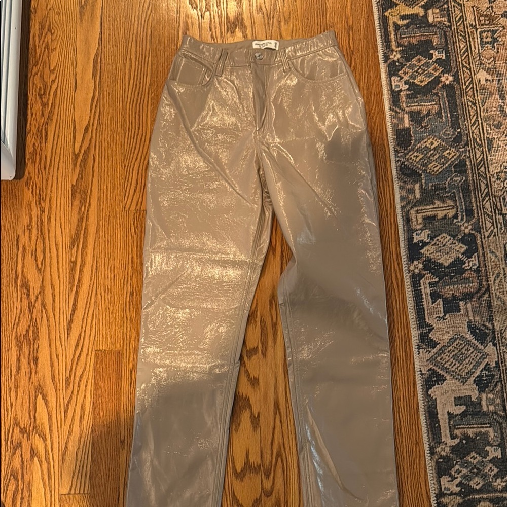 Abercrombie & Fitch Glossy Beige Pants